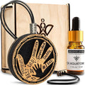 Handmade Wood Car Air Freshener — Father’s Hands Designed Refillable Essential Oil Diffuser — Long Lasting diAquatoria Fragrance Oil 10 ml — Car Accessories Gift Box