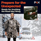 PREPARED4X Emergency Mylar Poncho – Survival Rain Poncho with Hood – Lightweight, Compact, Reusable Emergency Blanket Poncho for Hiking, Camping, Thermal Gear, Car Kit, Outdoors