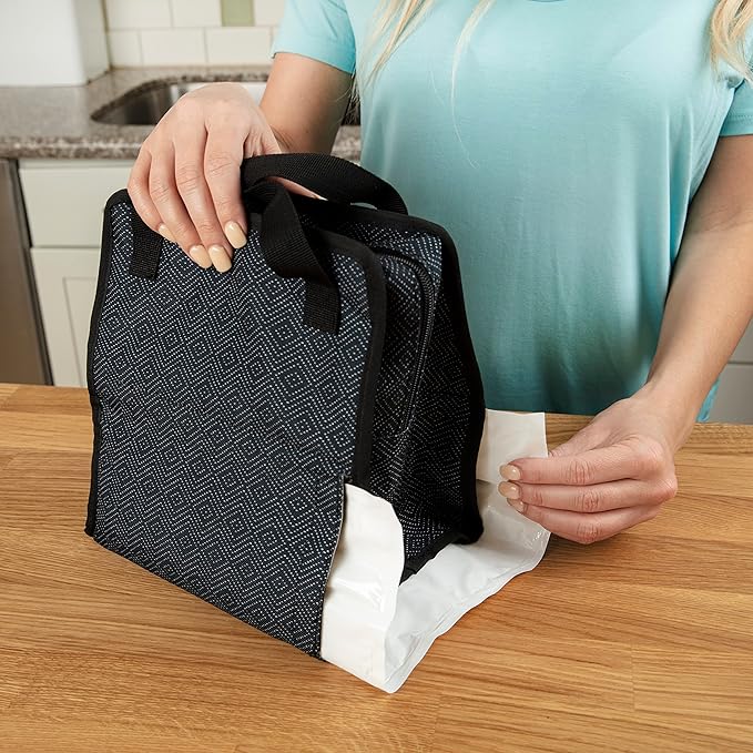 Dr. Brown’s Fold & Freeze Bottle Tote, Breastfeeding Essential Cooler Bag, 6 Baby Bottles Milk Storage - Black