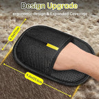 Electrostatic Pet Hair Remover Glove, Reusable Cat Dog Electrostatic Hair Remover Grooming Glove Brush Tool, Suitable for Sofas, Clothing, Carpets, Curtains (Black-2Pcs)