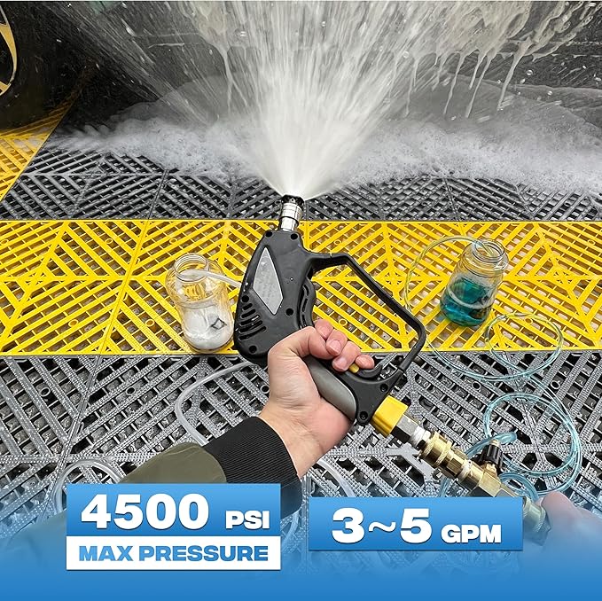 JOEJET Downstream Injector for Pressure Washer, Adjustable Dual Barb Chemical Injector Kit with 3/8 Inch Quick Connect, 3-5 GPM, 4500PSI