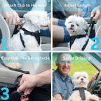 Duke & Dixie Dog Seat Belt Pet Dog Cat Car Seatbelt Safety - Adjustable Harness Safety Belts Pet Leash - Heavy Duty Nylon - Universal Fit (2 Pack Elastic Leash) (2 Pack Elastic seat BLT Leash)