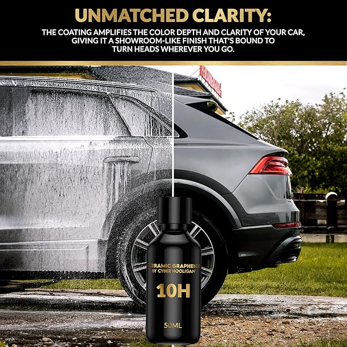 Premium 10H Graphene Ceramic Coating Kit (1x50ml) - Ultra-Durable Car Protection, Car Detailing Kit, High Gloss Finish, Easy to Apply