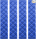 4 Pack Universal Car Seat Belt Pads, Adult Seat Belt Shoulder Strap Covers Harness Pad for Car/Bag,Soft Comfort Helps Protect You Neck Shoulder from The Seat Belt Rubbing (4pack-Blue)