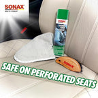 SONAX Leather Foam 289300 | 2 in 1 Aerosol Leather Cleaner and Conditioner | Safe to Use on Perforated Air Conditioned/Heated Seats | UV Protection Prevents UV Damage | 13.02 oz