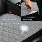 West Llama Linen Car Seat Covers,Bottom Seat Covers for Cars Include 1 Pair Front Driver Seat Pad Mat and 1 Rear Bench Cover Universal Fits 90% Vehicles,SUVs,Cars,Sedans(3Piece-Gray)
