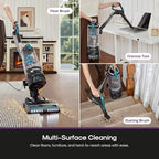Eureka FlexReach Plus Bagless Upright Vacuum Cleaner for Home,Pet Vacuum for Carpet and Hard Floor, Lift-Up Vacuum with Flooring Type Sensor, HEPA Filter,Anti-Tangle, NEU652, Green