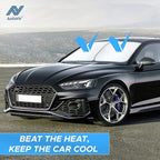 2 Piece Car Windshield Sun Shade Foldable | Durable Polyester Windshield Sunshade Blocks Sun, Heat, and UV Rays | Sunshade for Car Ensuring Interior Protection | Small (29"x23.5")