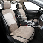 Breathable Car Seat Cover,Luxury Front Seat Cover,Durable and Non Slip,Polyester Silk Material, Universal Car Seat Cushion,Suitable for All Seasons,Airbag Compatible (Beige，1PC)