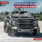 Autoamerics 1-Piece Windshield Sun Shade B&W American Flag USA Patriotic Design - Foldable Car Front Window Sunshade for Most Sedans SUV Truck - Blocks Max UV Rays and Keeps Your Vehicle Cool - Small