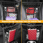 Dog Car Net Barrier for SUV Pet Barrier for Dog & Child Drive Safety Barrier with Mesh Pockets, Seat Back Net Bag Storage, Pouch Travel Accessory, Easy to Install