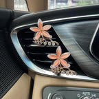 Lotus Flower Car Air Freshener Vent Clips,2pcs Pink Bling Flower Car Accessories for Women,Vanilla Scent Car Air Fresheners