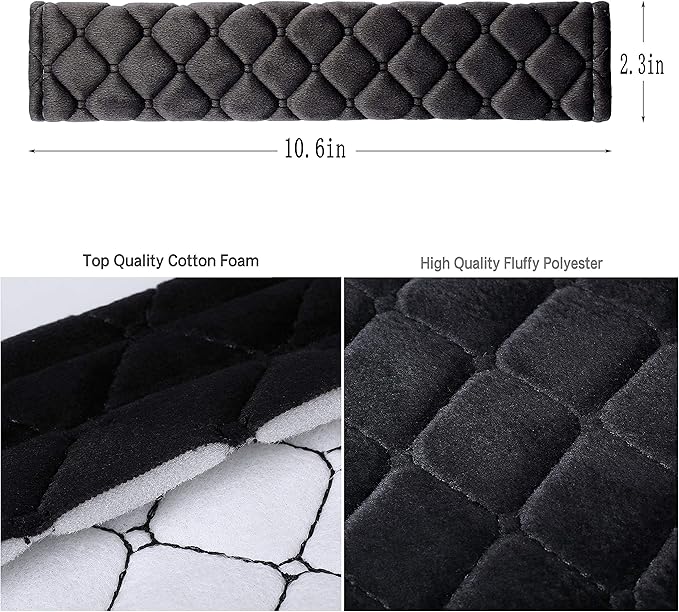 4 Pack Universal Car Seat Belt Pads, Adult Seat Belt Shoulder Strap Covers Harness Pad for Car/Bag,Soft Comfort Helps Protect You Neck Shoulder from The Seat Belt Rubbing（Black）