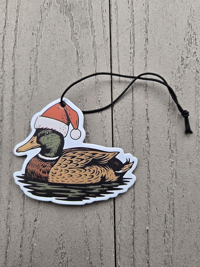 ThatsRad Car Air Freshener Duck Fly Fishing Fish Hunting Stocking Stuffer (One Size, Santa Duck/Cinnamon Scent)