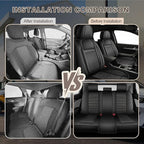 TTX LIGHTING for Ford Escape 2001-2026 Car Seat Covers, Breathable Ice Silk & Leather Seat Protector, Cool & Anti-Sweat for Long Driving, Airbag Compatible, 5 Seats Full Set (Black)