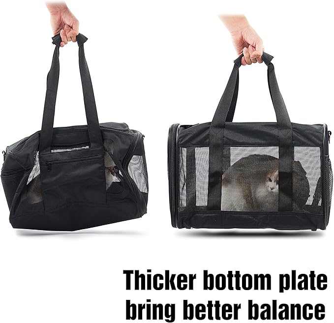 FluffyDream Pet Travel Carrier Soft Sided Portable Bag for Cats, Small Dogs, Kittens or Puppies, Collapsible, Durable, Airline Approved, Travel Friendly, Carry Your Pet with You Safely and Comfortably