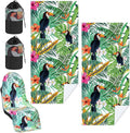 1 Pack Car Seat Towel Covers with Storage Bag 63 x 32 Inch Athletic Running Towel Seat Sweat Washable Non Slip Cover Gift for Car Outdoor Sport Activities (Tropical Toucan)