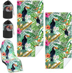 1 Pack Car Seat Towel Covers with Storage Bag 63 x 32 Inch Athletic Running Towel Seat Sweat Washable Non Slip Cover Gift for Car Outdoor Sport Activities (Tropical Toucan)