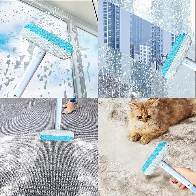 Pet Hair Remover, 4-in-1 Reusable Dog & Cat Hair Removal Tool – Standard Handle (17.7"), 2-Pack (Value Pack), Effective Lint Brush for Furniture, Couch, Carpet, Car Seats & Window Screens