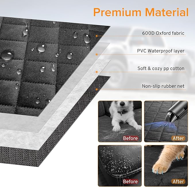 Dog Car Seat Cover for Back Seat Compatible with BMW X3 X5 X1 X2 X4 3 5 4 Series 328i 320i 330i 528i 540i Accessories 2000-2026, Waterproof Non-Slip Pet Bench Backseat Covers