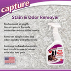 Capture Pet Stain & Odor Remover - Enzyme Pet Odor Eliminator for Home, Carpet Stain Remover for Cats & Dog Pee, Cat Urine Destroyer, Carpet Cleaner Spray - 32oz Portable Spray Bottle (2 Pack)