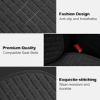 VarCozy Linen Car Seat Covers, Bottom Breathable Seat Covers for Cars for All Seasons with Non-Slip Protector, Universal Seat Covers for Cars, SUVs, Trucks