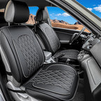 LINGVIDO Car Seat Covers Full Set (5 Seats) - Premium Perforated Nappa Leather, Waterproof Shield, Omni-Adapt Fit SUVs Sedans, Ultimate Family & Pet Protection