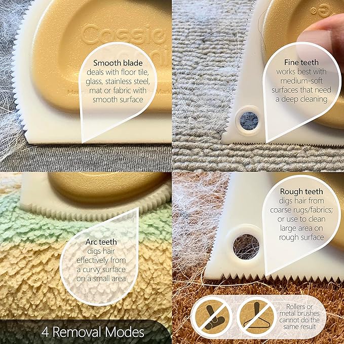 Mini Pet Hair Detailer, Pet Hair Remover for Carpet Couch Bedding Sofa, Car Interior Auto Detailing Supplies, Dog Cat Fur Reusable Brush for Furniture