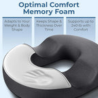 5 STARS UNITED Donut Pillow Hemorrhoid Tailbone Cushion – Large Floor Cushion for Pain Relief – Coccyx, Prostate, Sciatica, Pelvic Floor, Pressure Sores, Pregnancy, Postpartum Recovery, Dark Gray