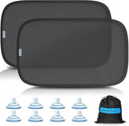 Car Window Shades for Baby【8 Suction Cups & Static Cling】 2 Pack-21"x14" Side Window Cover for Child,Certified Sunshades for Kids to Block 99.9% UVR, Sun Shade Universal Fit Most of Cars