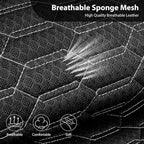 CAR PASS 3D Foam Mesh Leather Car Seat Covers Front Seats, Air Cool Mesh Front Seat Covers for Car, Universal Fit for SUV Truck Sedan Automotive, Armrest Airbag Compatible, Black and Gray