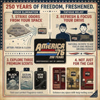 9Pcs USA 250th Anniversary Car Air Freshener, 1776-2026 Semiquincentennial Commemorative Hanging Ornament, Patriotic Double-Sided Scented Tablet, 2026 Independence Day Souvenir Gifts (Style 6)