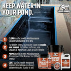 Liquid Rubber NeoPond Waterproof Pond Sealant - Fish and Plant Safe Waterproofing Membrane for Water Features Kit-Includes 5g Sealer, 1 Gallon EPDM Primer, 1Gal Multipurpose Cleaner, Seam Tape 4" x50'