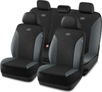 Skechers Car Seat Covers, Work Leather Seat Covers 5-Times Stronger Built-in Webbing, Oxford Fabric Seat Cover Full Sets, Airbag Compatible, Automotive Comfort for Cars, Trucks, SUVs,Grey
