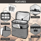opux 6 Bottle Carrier Tote | Insulated Padded Wine Cooler Bag for Travel. Picnic, BYOB | Portable Leakproof Wine Tote Bag for Dinner, Party, Christmas, Wine Gift for Women, Men (Heather Gray)