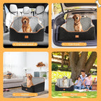 Dog Car Seat for Small Dog with Washable Mat, Memory Foam Booster Seat for Dogs Under 55lb, Elevated Pet Seat with Pockets, Anti-Slip Bed for Car, Perfect for Back Seats & Trunk with 2 Safety Leashes