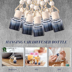 50 Pcs Black Car Air Freshener Hanging Bottle Empty Glass Diffuser Bottles Perfume Bottle Refillable Car Air Freshener Pendant Aromatherapy Fragrance Vials Bottles Ornament(Cylinder)