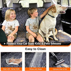 Back Seat Dog Car Seat Cover, Waterproof Car Seat Protector for Cars SUVs Trucks, Heavy Duty Non-Slip Split Bench, Dog & Kid Proof, Easy Clean, (54" W)
