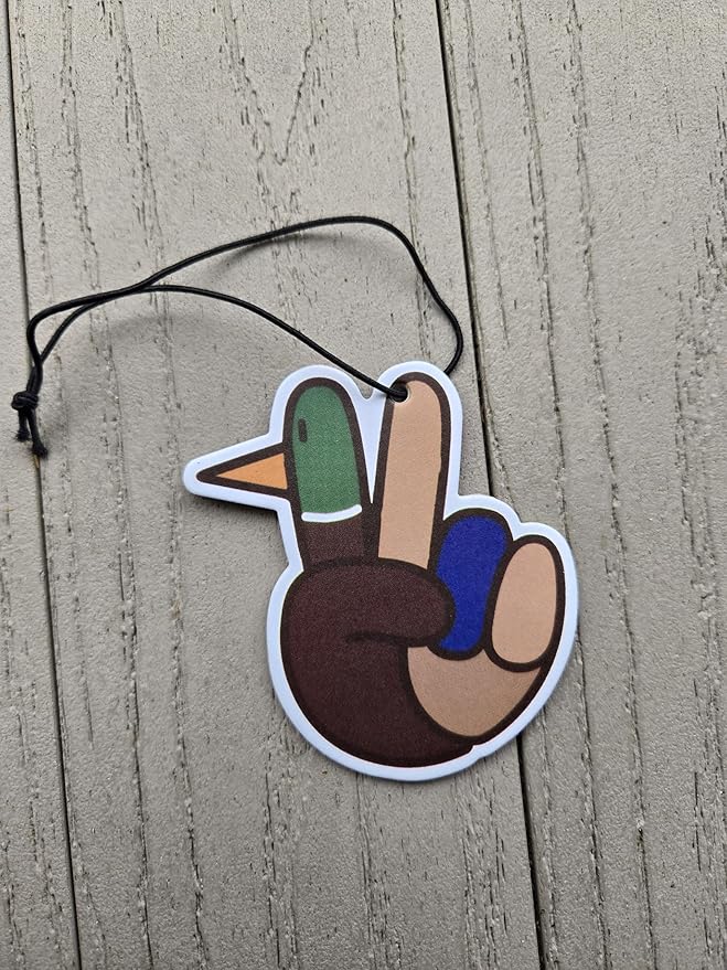 ThatsRad Car Air Freshener Duck Fly Fishing Fish Hunting Stocking Stuffer (One Size, Peace Duck/Leather Scent)