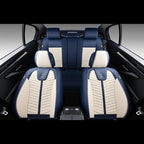 FLORICH Seat Covers for Cars, Seat Covers Full Set 5 Seats, Waterproof Leather Car Seat Covers, Front and Rear Seat Covers, Universal Seat Protector Accessories for Most Vehicles-Blue&White