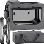 Noah & Paw Collapsible Dog Crate 26 Inch, Small Dog Crate for Small Medium Breeds, Travel Kennel for Car, Including Pet Mat for Pet Cage, 2 Storage Pockets, Handbag, 10mm Locking Zipper 26 * 17 * 17