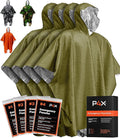 PREPARED4X Emergency Mylar Poncho – Survival Rain Poncho with Hood – Lightweight, Compact, Reusable Emergency Blanket Poncho for Hiking, Camping, Thermal Gear, Car Kit, Outdoors