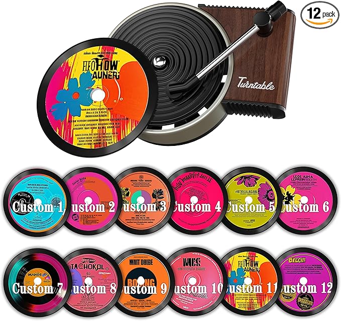 Personalized Custom Car Air Freshener, Double Sided Custom Photo, Record Player Shaped Fragrance Vent Clip, Unique and Cute Car Interior (Customize, 12PCS3)