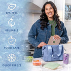 Cool Coolers by Fit & Fresh Slim Ice Packs, Quick Freeze Reusable Ice Packs for Lunch Boxes & Coolers, Long-Lasting, Space Saving Lunch Ice Packs, Multicolor, 4Pk