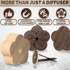 2 Pcs Car Diffusers for Essential Oils – Wooden Car Essential Oil Diffuser Vent Clip with Magnetic Clip, Easy to Use for Refreshing Your Space – Vintage Design for Aromatherapy at Home & in Car