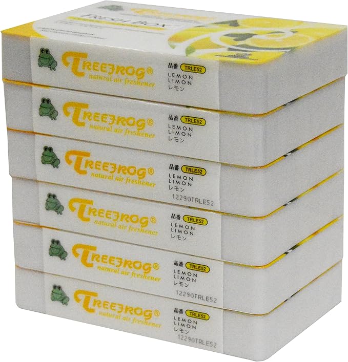 6 Pack Treefrog Natural Air Freshener Fresh Box (AKA Xtreme Fresh) Lemon Scent - Refreshing Sunny Lemon Scent Fragrance