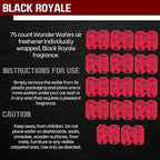 Wonder Wafers 75 count Air Fresheners Individually Wrapped, Black Royale Fragrance