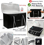 modscape Large Heavy Duty Insulated Grocery Bags–Delivery Bags with Hard Bottom Food Transport,Thermal Bags for Cold and hot Food, Collapsible Cooler for Shopping & Travel, Camping & Beach