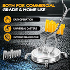 20" Pressure Washer Surface Cleaner with 4 Wheels and Dual Handle, Power Washer Attachment for Cleaning Concrete, Patio, Sidewalk, Deck and Driveways - PWS 20