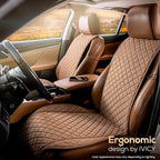 IVICY Faux Linen Front Car Seat Cover – Durable, Non-Slip Seat Protector for Cars – 1 Unit, Light Brown